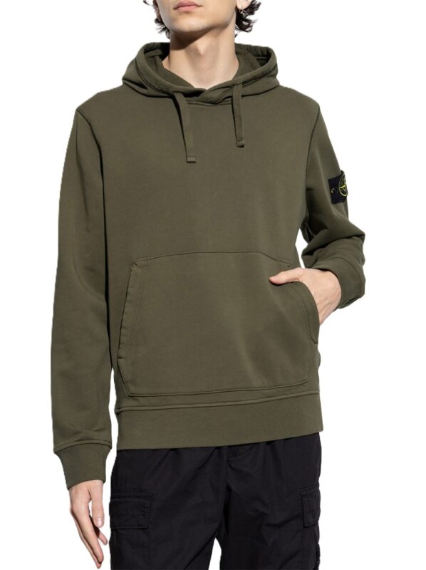 STONE ISLAND FELPA VERDE MILITARE