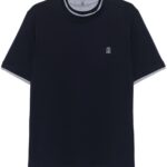 BRUNELLO CUCINELLI T-SHIRT BLU