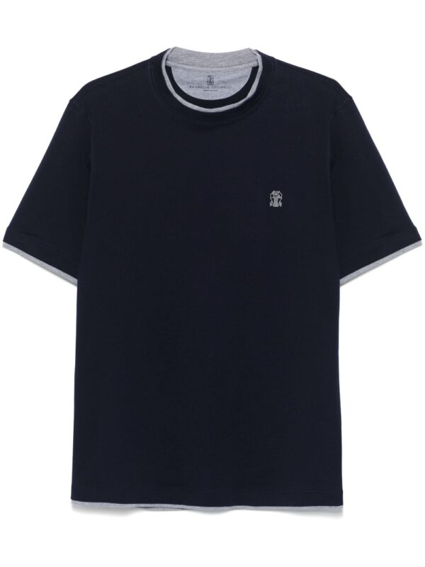 BRUNELLO CUCINELLI T-SHIRT BLU