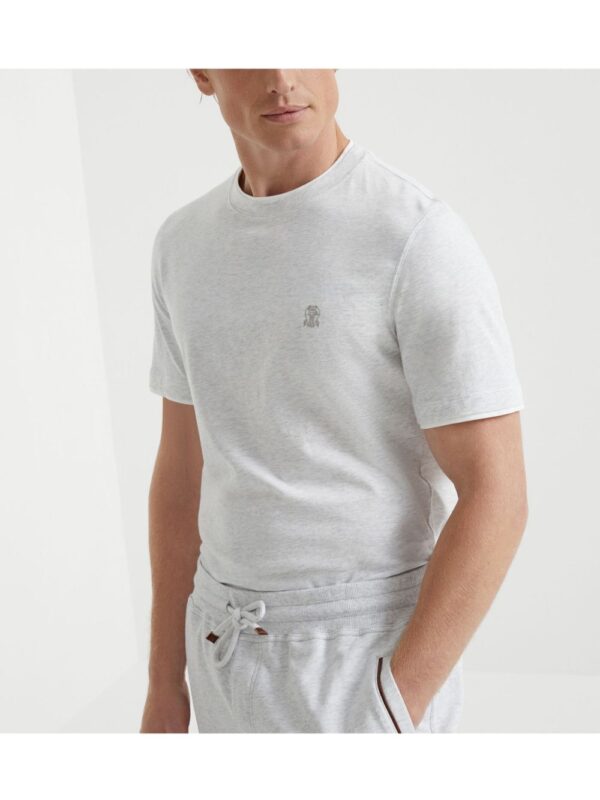 BRUNELLO CUCINELLI T-SHIRT GRIGIO CHIARO