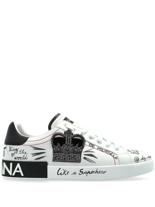 DOLCE & GABBANA SNEAKERS BIANCO/MULTICOLOR PORTOFINO