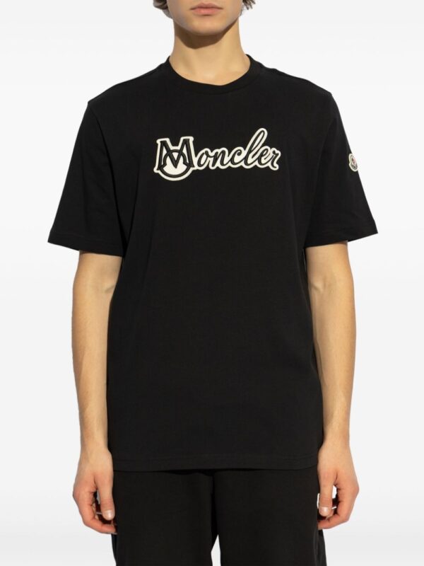 MONCLER T-SHIRT NERO LOGO