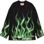 PDF T-SHIRT NERO FIAMME VERDI