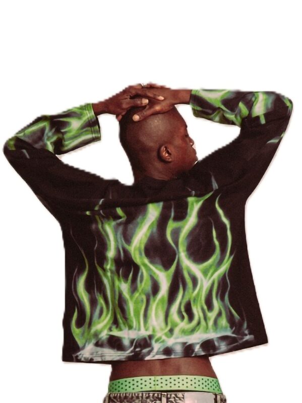 PDF T-SHIRT NERO FIAMME VERDI