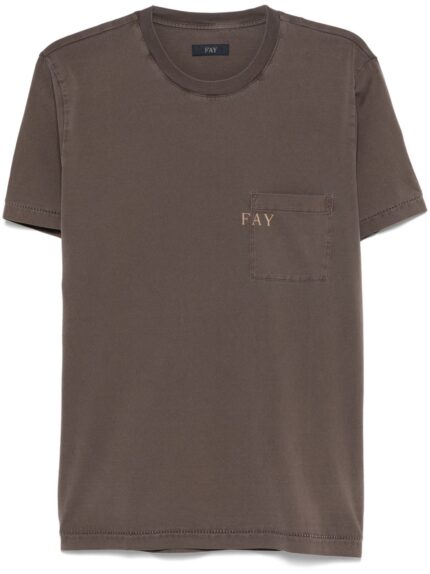 FAY T-SHIRT MARRONE