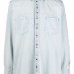 GOLDEN GOOSE CAMICIA CELESTE