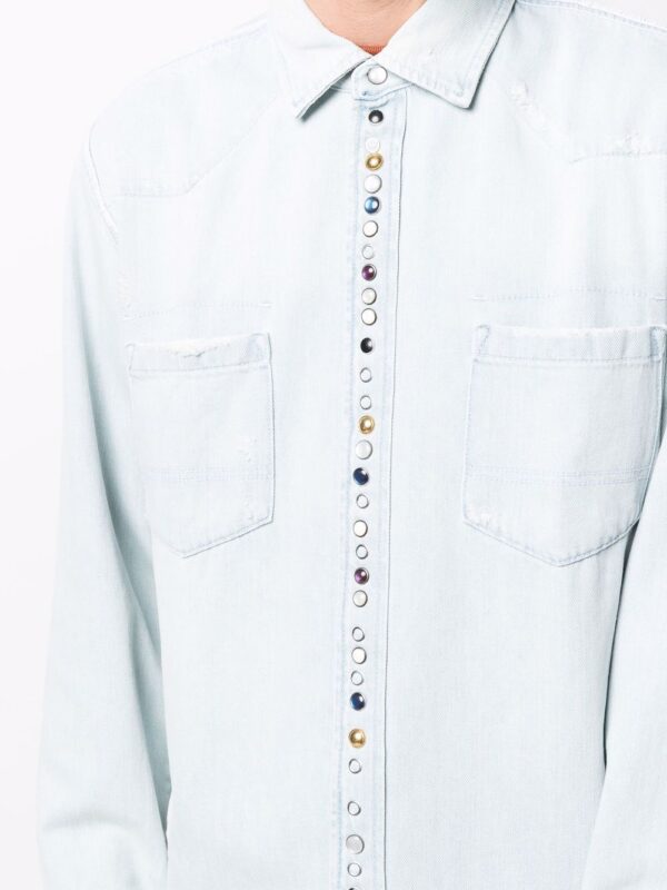 GOLDEN GOOSE CAMICIA CELESTE