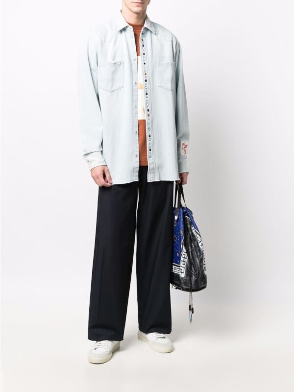 GOLDEN GOOSE CAMICIA CELESTE