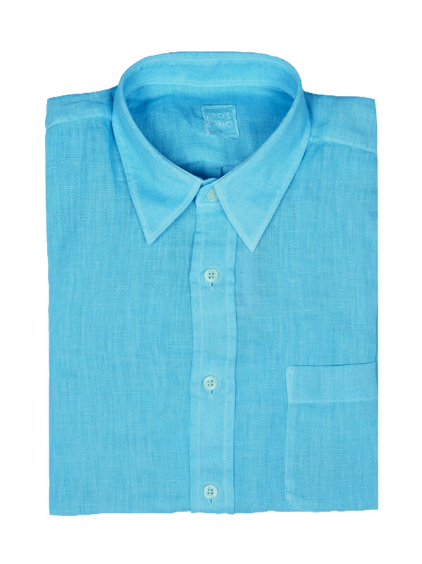 120% LINO CAMICIA AZZURRO