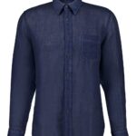 120% LINO CAMICIA BLU