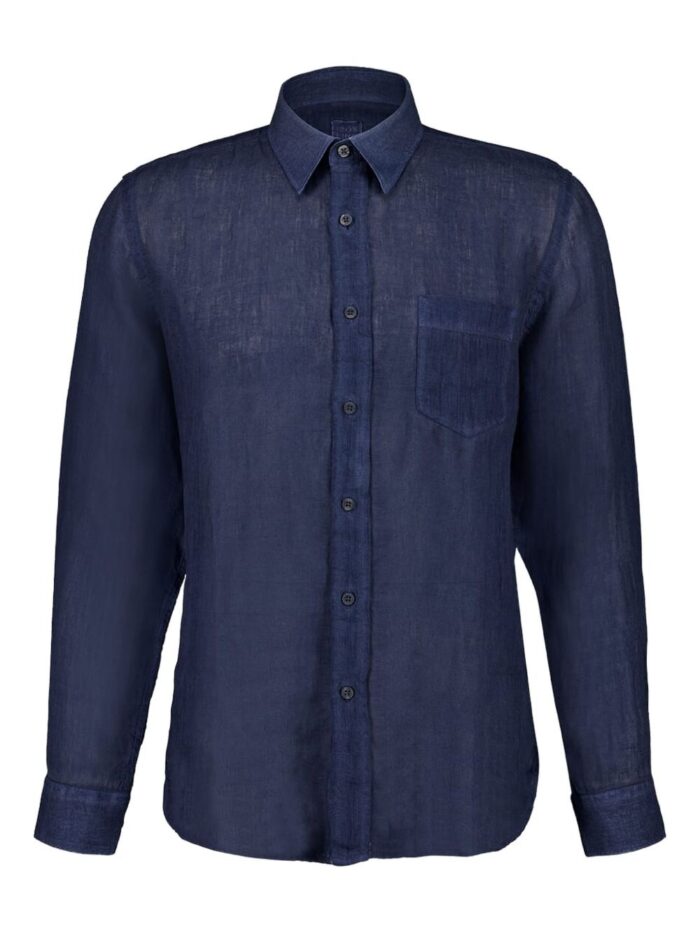 120% LINO CAMICIA BLU NAVY