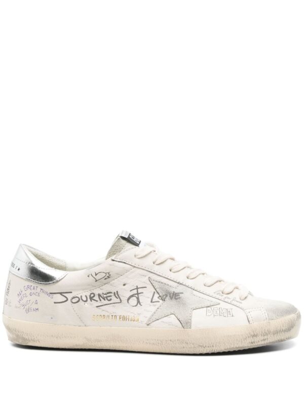 GOLDEN GOOSE SNEAKERS BIANCO/SILVER