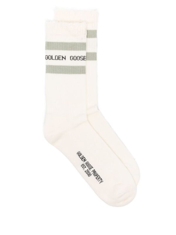 GOLDEN GOOSE CALZINI BIANCO/SALVIA
