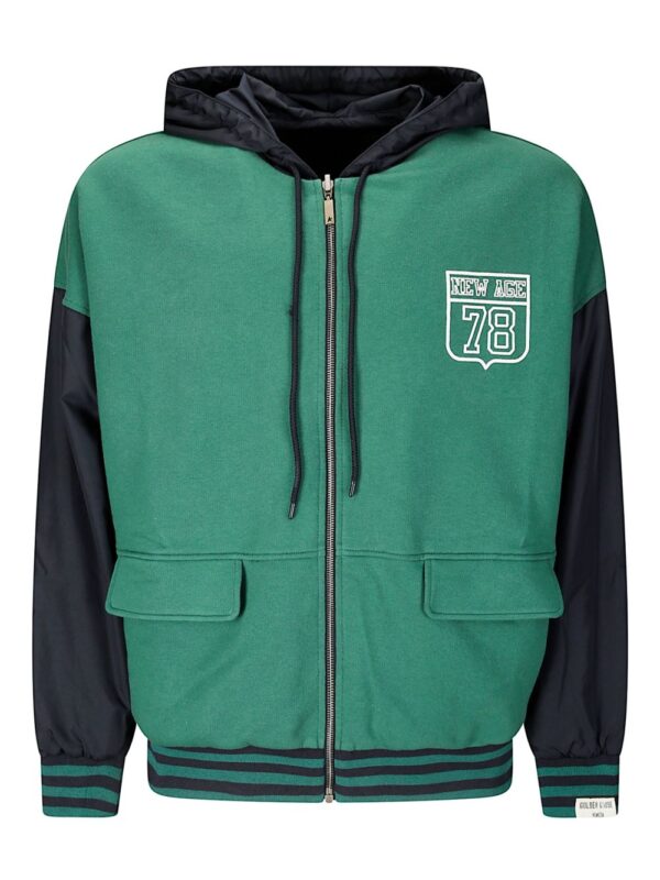 GOLDEN GOOSE FELPA VERDE/BLU
