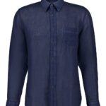 120% LINO CAMICIA BLU