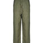 120% LINO PANTALONI VERDE MILITARE